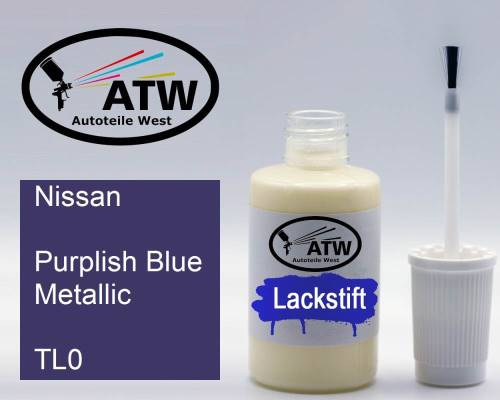 Nissan, Purplish Blue Metallic, TL0: 20ml Lackstift, von ATW Autoteile West.